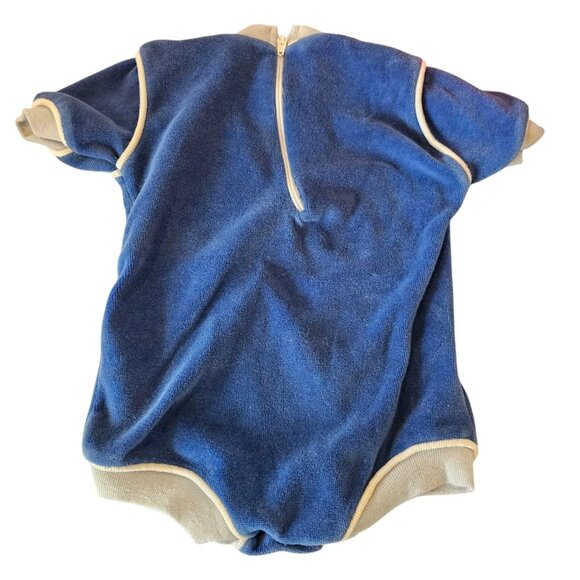 VTG Winnie The Pooh Terry Cloth One Piece Baby Romper Blue Size 3/6 Months - Picture 8 of 10